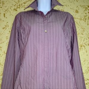 Ann Taylor Loft Stretch Blouse - Pink Stripes